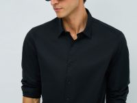 Классическая рубашка из хлопка, Черный