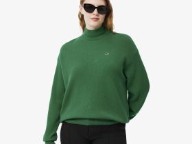 Женский шерстяной свитер Lacoste с высоким воротом