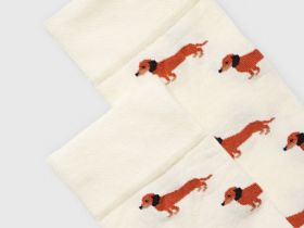 Носки с жаккардовым рисунком, Бежевый