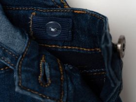 Полукомбинезон текстильный джинсовый утепленный флисом для девочек