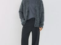 Кардиган с содержанием шерсти, Серый