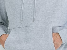Базовое худи с карманом-кенгуру, Серый