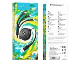 Кабель Hoco X75 (USB) 3 в 1 Lightning/Micro USB/Type-C 100см 2.0A (черный)