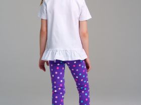 Комплект трикотажный для девочек: фуфайка (футболка), брюки (легинсы)