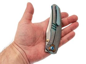Складной нож Assassin knives Ti-Rex, сталь Damascus, рукоять титан