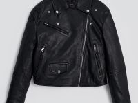 Утепленная кожаная куртка-косуха свободного кроя