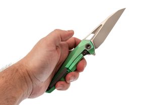 Складной нож TUOTOWN Magpie, сталь M390, рукоять Crystal Titanium Green
