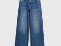 Ультраширокие джинсы с высокой посадкой, Синий