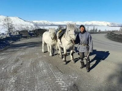 Дугуйдан Винокуров завершил конный поход из Оймякона в Сеймчан