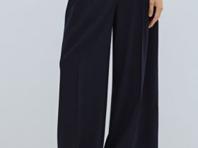 Широкие брюки со стрелками, Синий