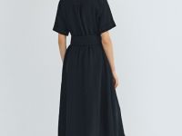 Платье-рубашка со съемным поясом, Черный