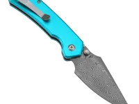 Складной нож Tenable Fenrir, сталь Damascus, рукоять алюминий, голубой