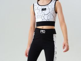 Комплект трикотажный для девочек: топ, брюки (легинсы)