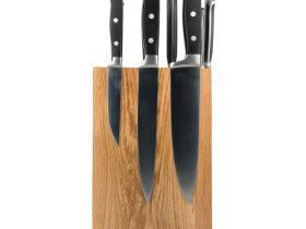 Подставка настольная магнитная для 8 ножей Woodinhome KS009SON, дуб