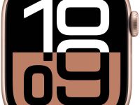 Умные часы Apple Watch Series 10 42 мм алюминиевый корпус «Розовое золото», с бежевым спортивным ремешком M/L