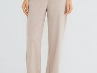 Прямые брюки из трикотажа, Бежевый