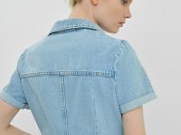 Платье-рубашка из денима, Голубой