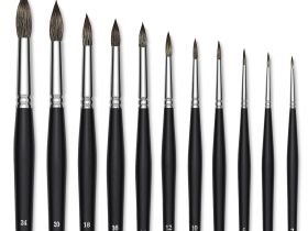 Кисть синтетика имитация мангуста №2 круглая Sennelier "Kevrin+" длинная ручка