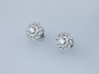 Пусеты из белого золота с бриллиантами э4001пс08210701