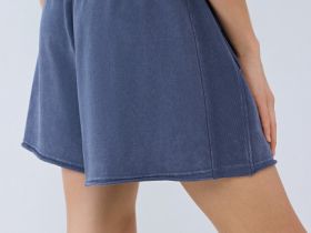 Шорты из футера с эффектом стирки, Синий