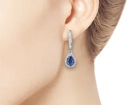 Серьги из белого золота с сапфирами э4758сг06210467