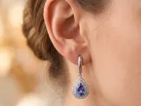 Серьги из белого золота с танзанитами э4760сг09251301