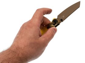 Складной нож Bestech Knives Cicada's Wing, сталь 10Cr15MoV, рукоять Ultem, золотистый/коричневый