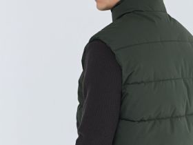 Утеплённый стёганый жилет, Зеленый