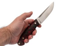 Нож Стрела, сталь Elmax, рукоять карбон, черно-красный