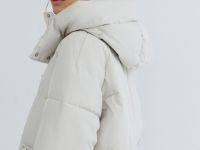 Утеплённая куртка с капюшоном, Бежевый