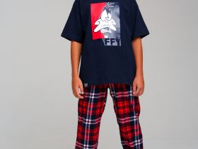 Комплект для мальчиков: брюки текстильные, фуфайка трикотажная (футболка)