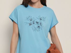 Футболка свободного силуэта с принтом