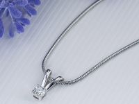 Подвеска из белого золота с бриллиантом э4701пд11082300