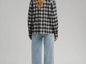 Рубашка свободного кроя в клетку