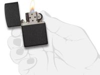 Зажигалка ZIPPO Classic с покрытием Black Crackle™, латунь и сталь, чёрная, матовая, 36x12x56 мм