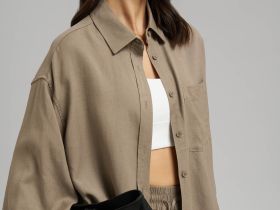 Рубашка объемного кроя со льном