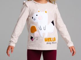 Фуфайка трикотажная для девочек (футболка с длинными рукавами)