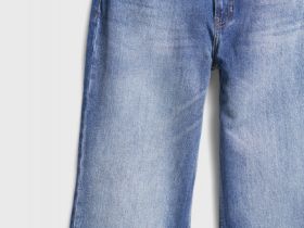 Широкие джинсы с высокой посадкой, Синий