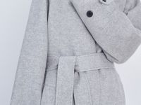 Пальто из шерсти и шелка с отложным воротником