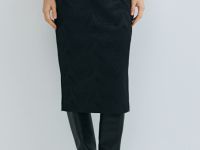 Прямая юбка из жаккарда, Черный