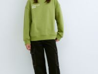 Свитшот с принтом для девочек, Зеленый