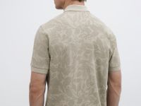 Поло с растительным принтом, Бежевый