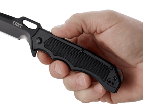 Складной нож CRKT 7050 Septimo, сталь 8Cr13MoV Black Oxide Finish Combo Edge, рукоять алюминий/резиновые вставки