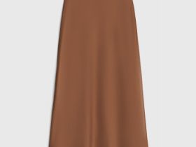 Сатиновая юбка А-силуэта, Оранжевый