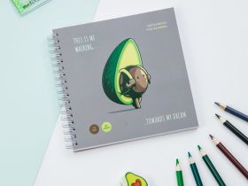 Скетчбук MESHU "Avocadreams"150*150 мм, 60 л, 120 г, на гребне, soft-touch