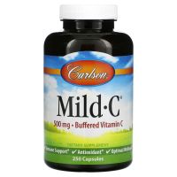 Carlson Labs, Mild-C, витамин C деликатного действия, 500 мг, 250 капсул