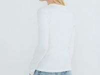 Лонгслив с эффектом стирки, Белый