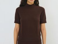 Джемпер с коротким рукавом, Коричневый