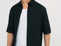 Рубашка с коротким рукавом, Черный