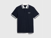 Поло из хлопка с принтом, Синий